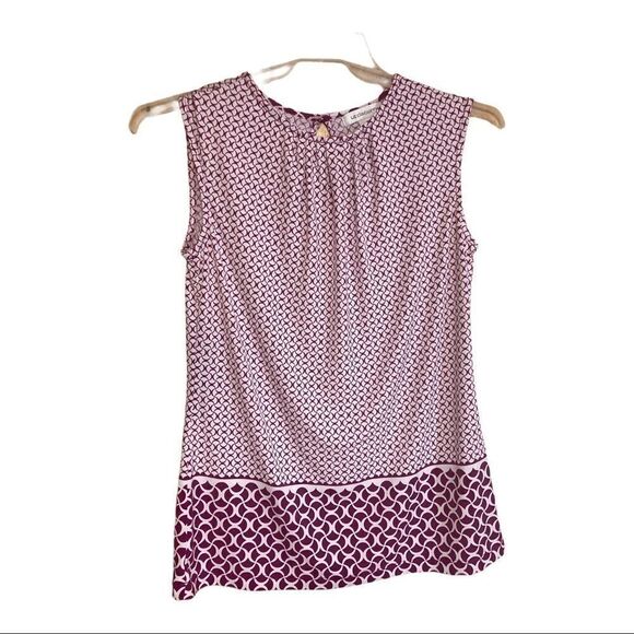 LIZ CLAIBORNE Women’s top, purple and white,Sz S - Picture 1 of 9